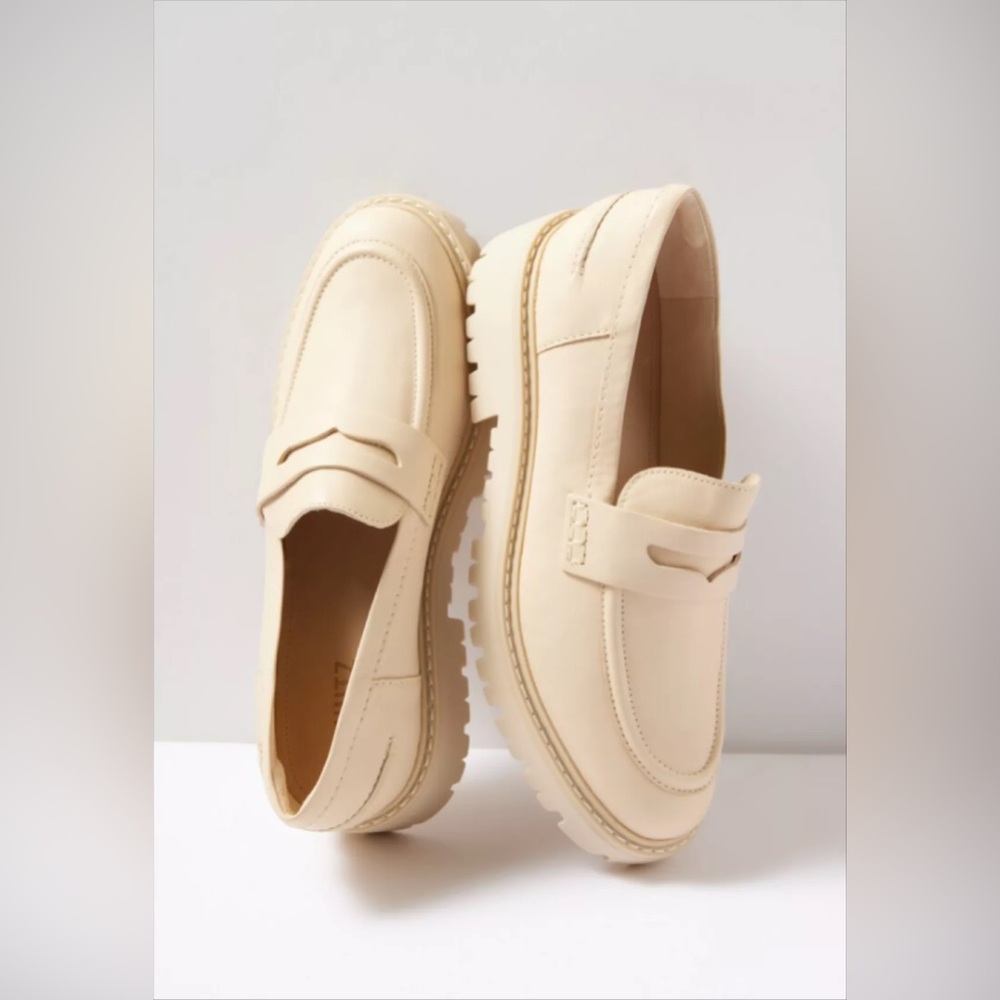 SCHUTZ Christie Weekend leather loafers in eggshell cream